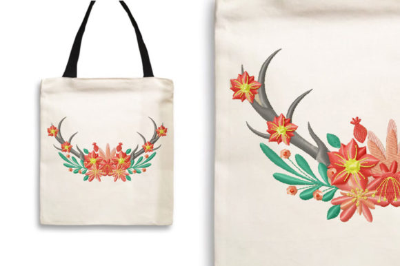 Deer Antler with Flower Crown: A Holiday Embroidery Review