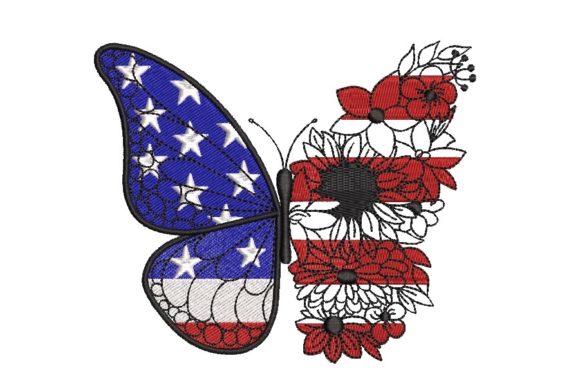 Review: Butterfly USA Flag with Flowers Design