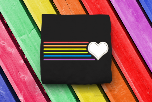 Review: Heart with Rainbow Lines LGBT Applique for Etsy