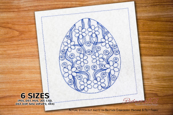 Reviewing Floral Pattern on Easter Egg Redwork